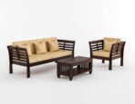 DK Furniture Solid Sheesham Wood Sofa Set 3+1 Seater with Cushions - Image 10