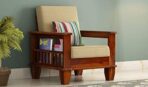 DK Furniture Wooden 1 Seater Sofa for Living Room