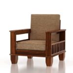 DK Furniture Wooden One Seater Sofa Set for Living Room