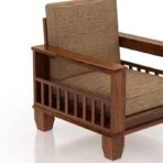 DK Furniture Wooden One Seater Sofa Set for Living Room - Image 3