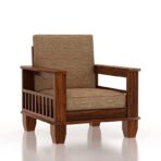 DK Furniture Wooden One Seater Sofa Set for Living Room - Image 4