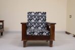 DK Furniture Sheesham Solid Wood & Fabric 1 Seater Sofa Sectional