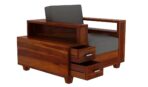 DK Furniture Wooden 1 Seater Sofa for Living Room - Image 2