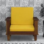 DK Furniture Solid Sheesham Wood 1 Seater Sofa Set for Living Room
