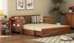 DK Furniture Solid Wood Foster 3 Seater Sofa Cum Bed for Living Room