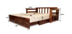 DK Furniture Solid Wood Foster 3 Seater Sofa Cum Bed for Living Room - Image 5