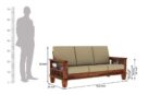 DK Furniture Wooden 3 Seater Sofa Set for Living Room - Image 3
