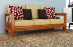 DK Furniture Wooden 3 Seater Sofa Set for Living Room
