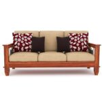 DK Furniture Wooden 3 Seater Sofa Set for Living Room - Image 2