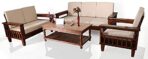DK Furniture Solid Sheesham Wood Wooden Sofa Set 6 Seater Home