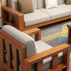 DK Furniture Sheesham Wood 6 Seater Sofa Set for Living Room Wooden - Image 2