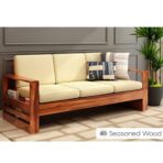 DK Furniture Wooden 5 Seater Sofa Set for Living Room, 3+1+1 Seater - Image 4