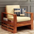 DK Furniture Wooden 5 Seater Sofa Set for Living Room, 3+1+1 Seater - Image 5