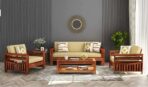 DK Furniture Wooden 5 Seater Sofa Set for Living Room, 3+1+1 Seater