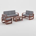 DK Furniture Solid Sheesham Wood Sofa Set 6 Seater (3+2+1) - Image 3