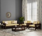 DK Furniture Solid Sheesham Wood Sofa Set 5 Seater (3+1+1) - Image 2