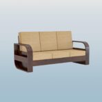 DK Furniture 3 Seater Sofa (3 Seater, R Walnut/Honey Finish) - Image 4