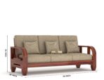 DK Furniture Solid Sheesham Wood 3 Seater Sofa Set for Living Room - Image 2