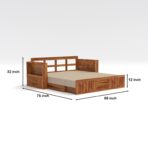 DK Furniture A Beautiful sheesham Wood Sofa Cuma Bed with Storage - Image 2