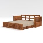 DK Furniture A Beautiful sheesham Wood Sofa Cuma Bed with Storage - Image 5