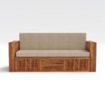 DK Furniture A Beautiful sheesham Wood Sofa Cuma Bed with Storage - Image 7
