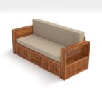 DK Furniture A Beautiful sheesham Wood Sofa Cuma Bed with Storage - Image 8