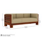 DK Furniture Solid Sheesham Wood Sofa Set 5 Seater (3+1+1) - Image 4