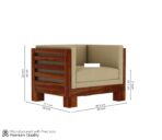 DK Furniture Solid Sheesham Wood Sofa Set 5 Seater (3+1+1) - Image 5