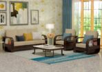 DK Furniture Solid Sheesham Wood 5 Seater Sofa Set with Coffee Table