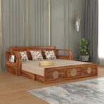 DK Furniture A Beautiful sheesham Wood Sofa Cuma Bed with Storage