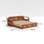 DK Furniture A Beautiful sheesham Wood Sofa Cuma Bed with Storage - Image 2
