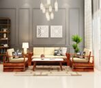 DK Furniture Solid Sheesham Wood Sofa Set 5 Seater (3+1+1)