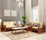 DK Furniture Solid Sheesham Wood Sofa Set 5 Seater (3+1+1) - Image 2