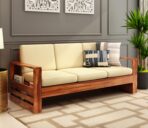 DK Furniture Solid Sheesham Wood Sofa Set 5 Seater (3+1+1) - Image 3
