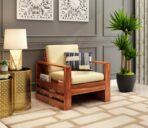 DK Furniture Solid Sheesham Wood Sofa Set 5 Seater (3+1+1) - Image 4
