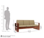 DK Furniture Solid Sheesham Wood Sofa Set 5 Seater (3+1+1) - Image 7