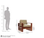 DK Furniture Solid Sheesham Wood Sofa Set 5 Seater (3+1+1) - Image 8
