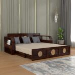 DK Furniture A Beautiful sheesham Wood Sofa Cuma Bed with Storage
