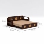 DK Furniture A Beautiful sheesham Wood Sofa Cuma Bed with Storage - Image 2