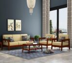 DK Furniture Solid Sheesham Wood Sofa Set 5 Seater (3+1+1)