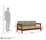 DK Furniture Solid Sheesham Wood Sofa Set 5 Seater (3+1+1) - Image 3