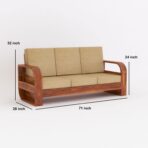DK Furniture 3 Seater Sofa (3 Seater, R Walnut Finish) - Image 3