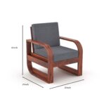 DK Furniture Solid Sheesham Wood Sofa Set 6 Seater (3+2+1) - Image 3