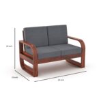 DK Furniture Solid Sheesham Wood Sofa Set 6 Seater (3+2+1) - Image 4