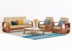 DK Furniture Solid Sheesham Wood 5 Seater Sofa Set For Living Room - Image 2