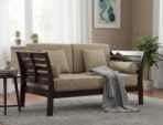 DK Furniture Solid Sheesham Wood Sofa 2 Seater with Cushions