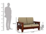DK Furniture Wooden 2 Seater Sofa Set for Living Room - Image 2