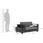 DK Furniture Wooden 2 Seater Sofa for Living Room, Sofa with Attached - Image 4