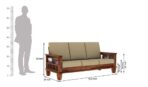 DK Furniture Solid Sheesham Wood Sofa Set 3 Seater with Cushions - Image 6