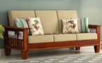 DK Furniture Solid sheesham Wood Standard Sofa Set 3 Seater Furniture